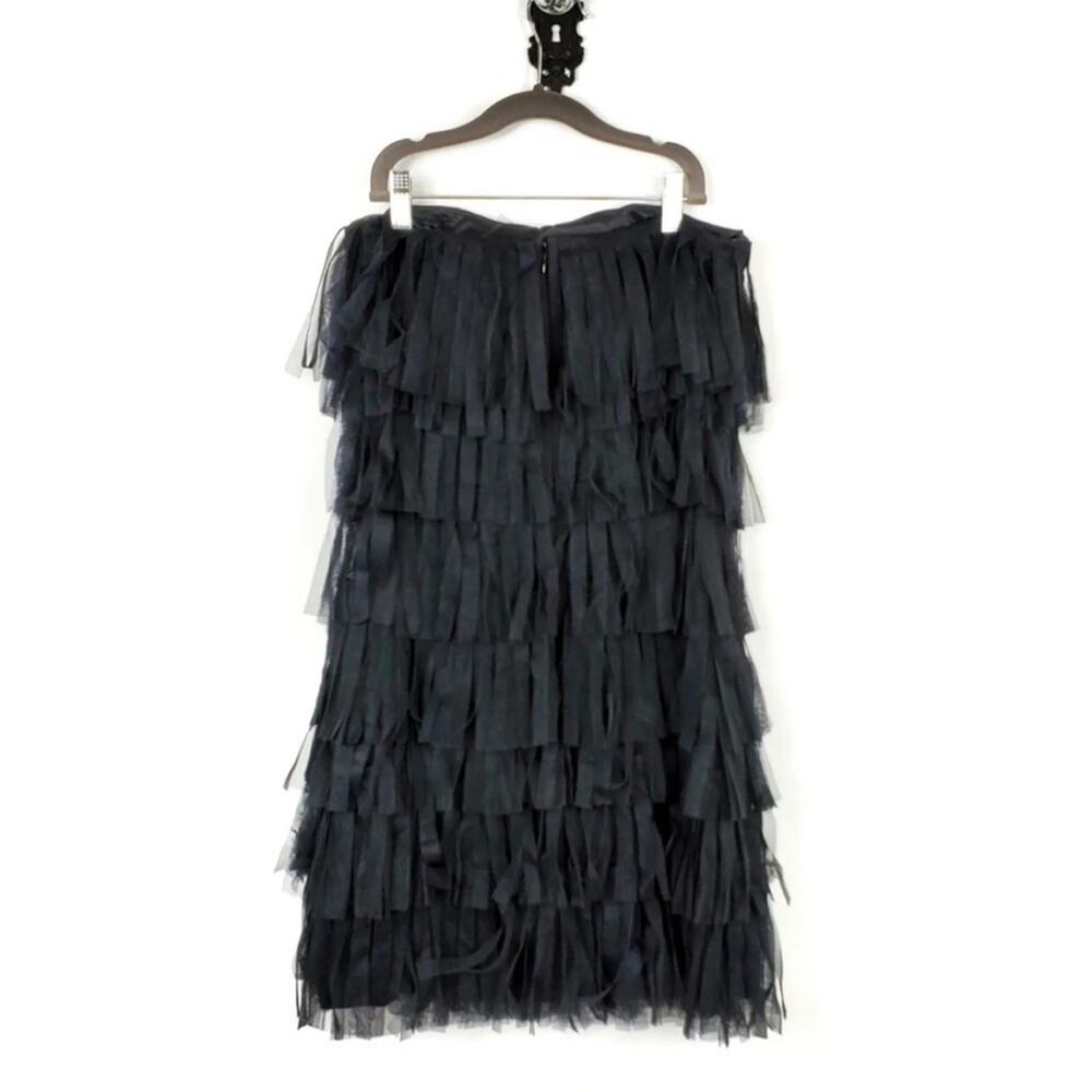 Ann Taylor Strapless Tulle Fringe Dress Black Size 6 EUC - Picture 4 of 8